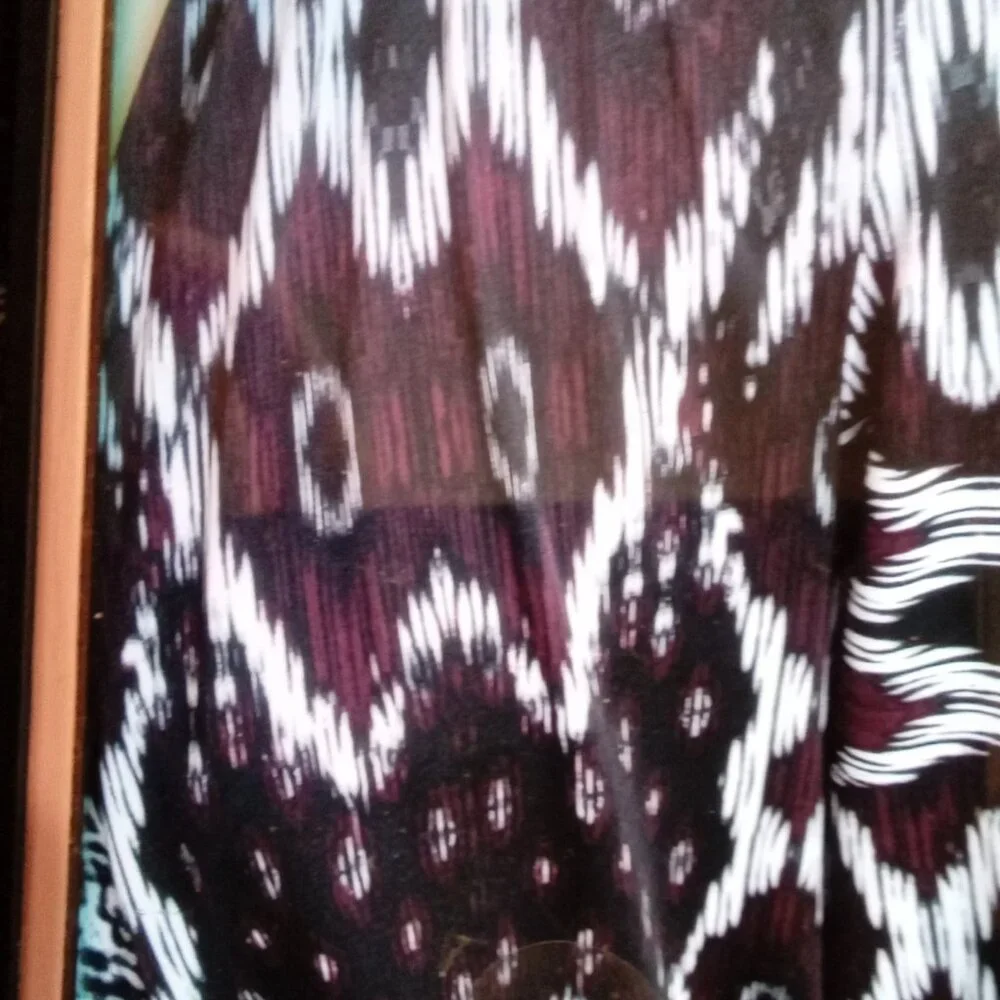 2-$10... Cato XL Burgandy and Black Open Front Waterfall Cardigan